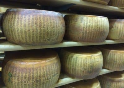 Parmesan wheels are aged for years - here in Emilia Romagna the Parmigiano Reggiano is world famous