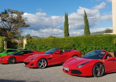 Super Car Driving in Tuscany, lined up and ready to go www.grand-tourist.com