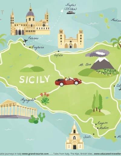 My fabulous Sicily Map - commissioned for www.grand-tourist.com